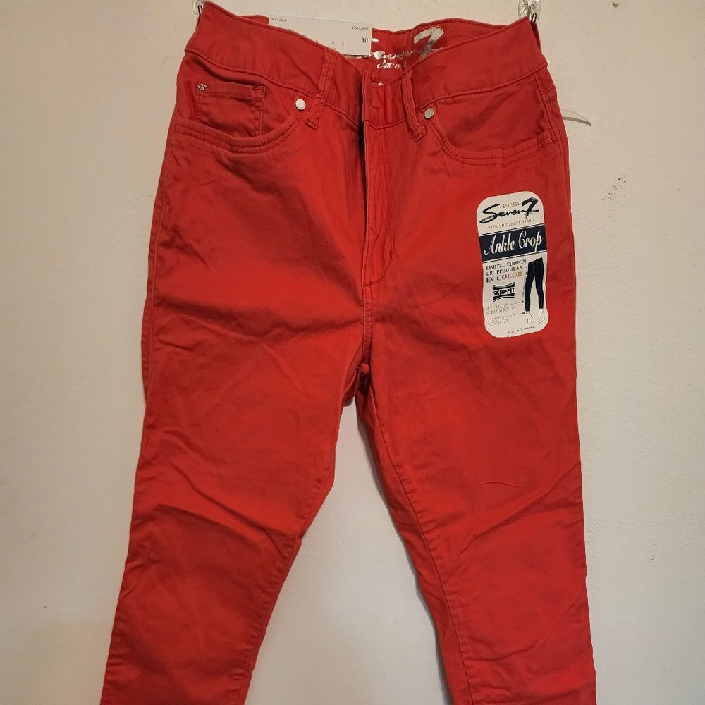 NWT Seven 7‎ Cayenne Color Ankle Crop Jeans